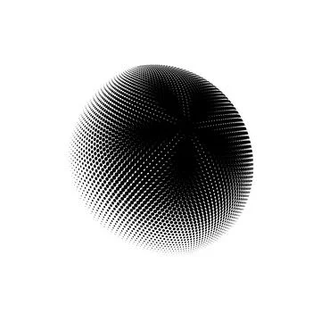 Halftone sphere dotted vector illustration. Circle halftone patterns dots logo Иллюстрация