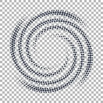 Halftone Spiral on Transparent Pattern, PNG Ready, Vector Illustration Stock Illustration