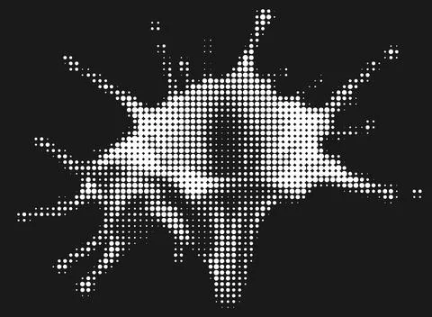 Halftone splash, Liquid and drops. Vector background Stock Illustration