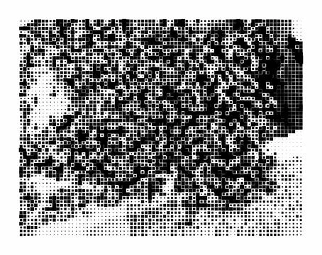 Halftone square pattern background. Abstract monochrome grid texture with b.. Stockillustratie