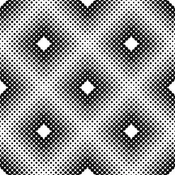 Halftone Square Tiles Vector Seamless Pattern Stock Illustration