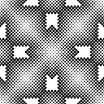 Halftone Square Tiles Vector Seamless Pattern Illustrazione stock
