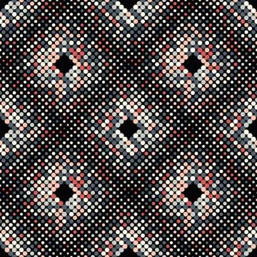 Halftone Square Tiles Vector Seamless Pattern Stock Illustration