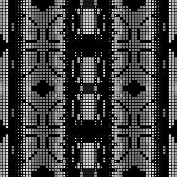 Halftone squares seamless pattern. Vector half tone digital background. Moder Stock Illustration