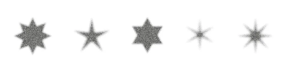 Halftone star with dot gradient and burst effect. Grainy noise pattern crea.. Stock Illustration