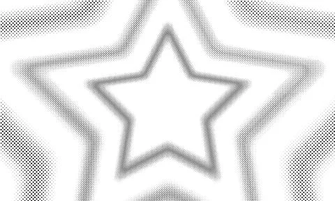 Halftone star shape border pattern background, dots texture Stock Illustration