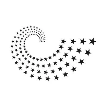 Halftone stars spiral background. Stock Illustration