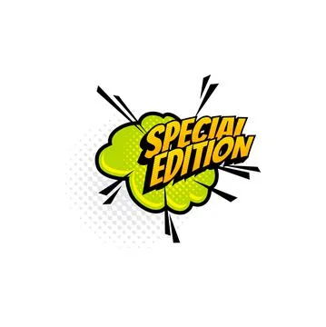 Halftone sticker special edition of comic book Stock Illustration