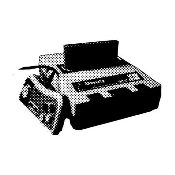 Halftone styled retro video game console collage element. 80s nostalgic vintage Stock Illustration