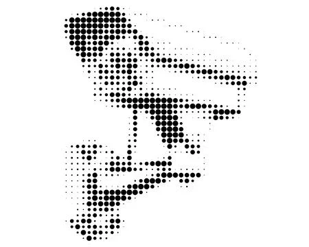 Halftone Surveillance Camera in Black and White Stock Illustration