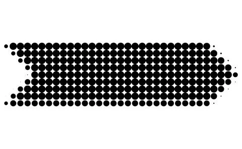 Halftone swift arrow icon with round dots, Black dotted abstract navigation s 스톡 일러스트