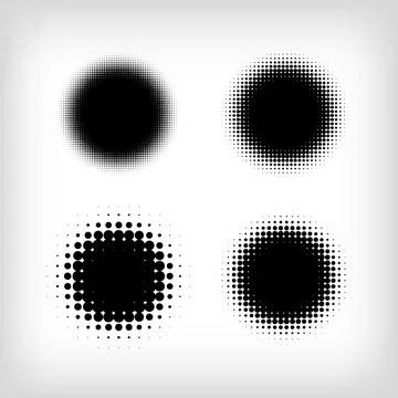 Halftone texture with 4 different round dots. Stock Illustration