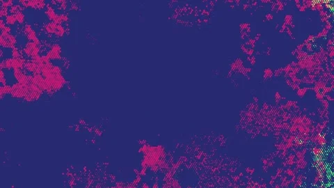 Halftone Texture Background with Pink and Green Dots on Dark Blue Canvas Stock Footage 314086313