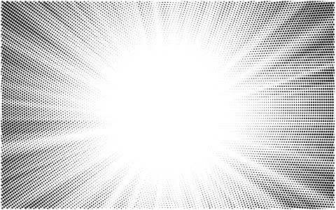 Halftone texture dot radial background, cartoon comic retro pop art Stock Illustration