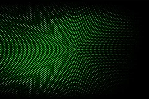 Halftone texture with green dots on a black background. Minimalism, vector. B Stock Illustration