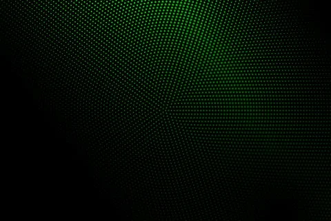 Halftone texture with green dots on a black background. Minimalism, vector. B Illustrazione stock