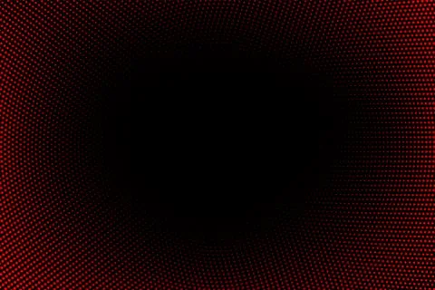 Halftone texture with red dots on a black background. Minimalism, vector. Bac Stockillustratie