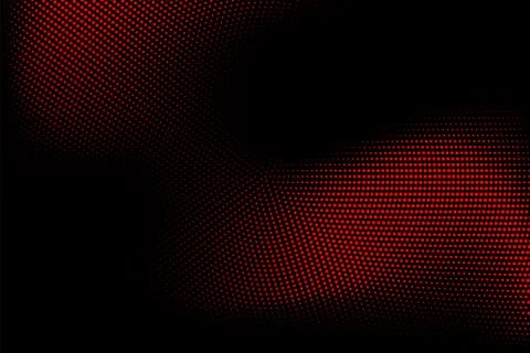 Halftone texture with red dots on a black background. Minimalism, vector. Bac Stockillustratie