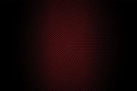 Halftone texture with red dots on a black background. Minimalism, vector. Bac Stock Illustration