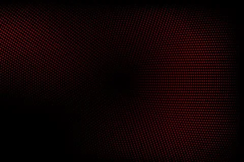 Halftone texture with red dots on a black background. Minimalism, vector. Bac Stock Illustration