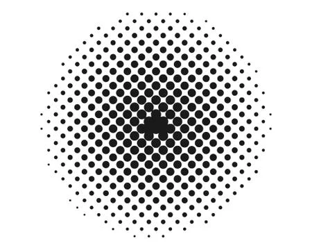 Halftone, transition, monochrome, dotted, dot. Vector illustration. Illustrazione stock