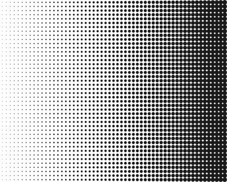 Halftone, transition, monochrome, dotted pattern. Vector illustration. Illustrazione stock