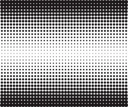 Halftone, transition, monochrome, dotted pattern. Vector illustration. Illustrazione stock