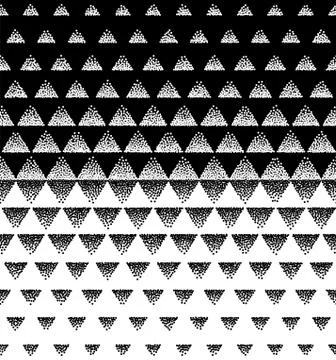 Halftone Triangular Pattern Vector. Black and White Triangle Halftone Grid Stock Illustration