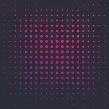 Halftone vector background with colorful dots on dark Stockillustratie