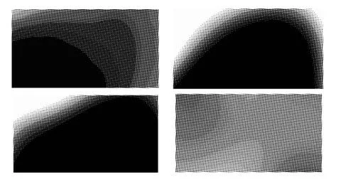 Halftone vector dots Background. Set Grunge Pattern. Pop-art Fade Overlay. Bl Stock Illustration