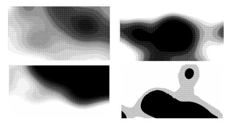 Halftone vector dots Background. Set Grunge Pattern. Pop-art Fade Overlay. Bl 스톡 일러스트