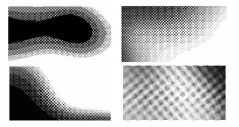 Halftone vector dots Background. Set Grunge Pattern. Pop-art Fade Overlay. Bl 스톡 일러스트