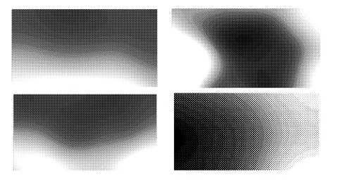 Halftone vector dots Background. Set Grunge Pattern. Pop-art Fade Overlay. Bl Illustrazione stock