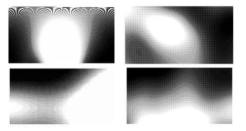 Halftone vector dots Background. Set Grunge Pattern. Pop-art Fade Overlay. Bl 스톡 일러스트