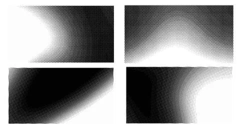 Halftone vector dots Background. Set Grunge Pattern. Pop-art Fade Overlay. Bl Illustrazione stock