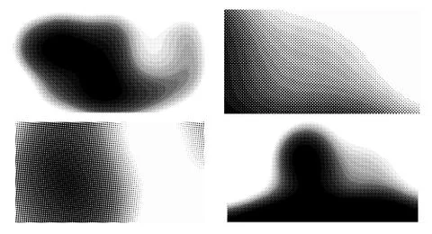 Halftone vector dots Background. Set Grunge Pattern. Pop-art Fade Overlay. Bl Stock Illustration