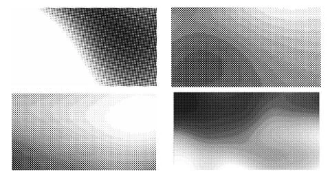 Halftone vector dots Background. Set Grunge Pattern. Pop-art Fade Overlay. Bl Stock Illustration