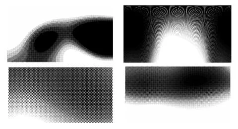 Halftone vector dots Background. Set Grunge Pattern. Pop-art Fade Overlay. Bl Stock Illustration