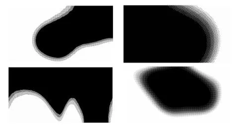 Halftone vector dots Background. Set Grunge Pattern. Pop-art Fade Overlay. Bl Stock Illustration