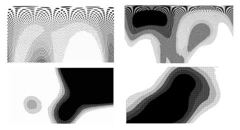 Halftone vector dots Background. Set Grunge Pattern. Pop-art Fade Overlay. Bl Stock Illustration