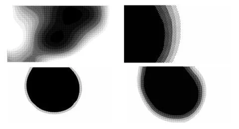 Halftone vector dots Background. Set Grunge Pattern. Pop-art Fade Overlay. Bl Illustrazione stock