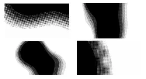 Halftone vector dots Background. Set Grunge Pattern. Pop-art Fade Overlay. Bl Stock Illustration