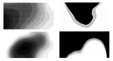 Halftone vector dots Background. Set Grunge Pattern. Pop-art Fade Overlay. Bl 스톡 일러스트