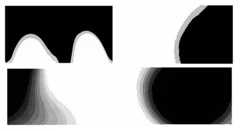 Halftone vector dots Background. Set Grunge Pattern. Pop-art Fade Overlay. Bl Stock Illustration