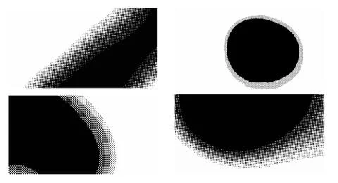 Halftone vector dots Background. Set Grunge Pattern. Pop-art Fade Overlay. Bl Stock Illustration