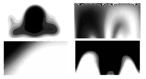 Halftone vector dots Background. Set Grunge Pattern. Pop-art Fade Overlay. Bl Stock Illustration