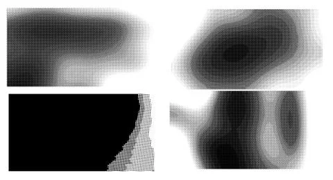 Halftone vector dots Background. Set Grunge Pattern. Pop-art Fade Overlay. Bl 스톡 일러스트