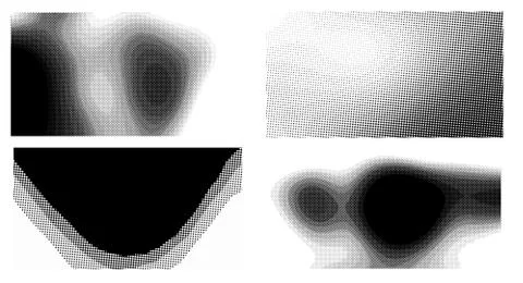 Halftone vector dots Background. Set Grunge Pattern. Pop-art Fade Overlay. Bl Stock Illustration