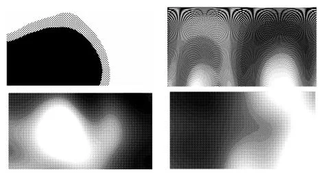 Halftone vector dots Background. Set Grunge Pattern. Pop-art Fade Overlay. Bl 스톡 일러스트