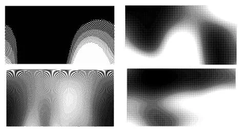 Halftone vector dots Background. Set Grunge Pattern. Pop-art Fade Overlay. Bl Stock Illustration